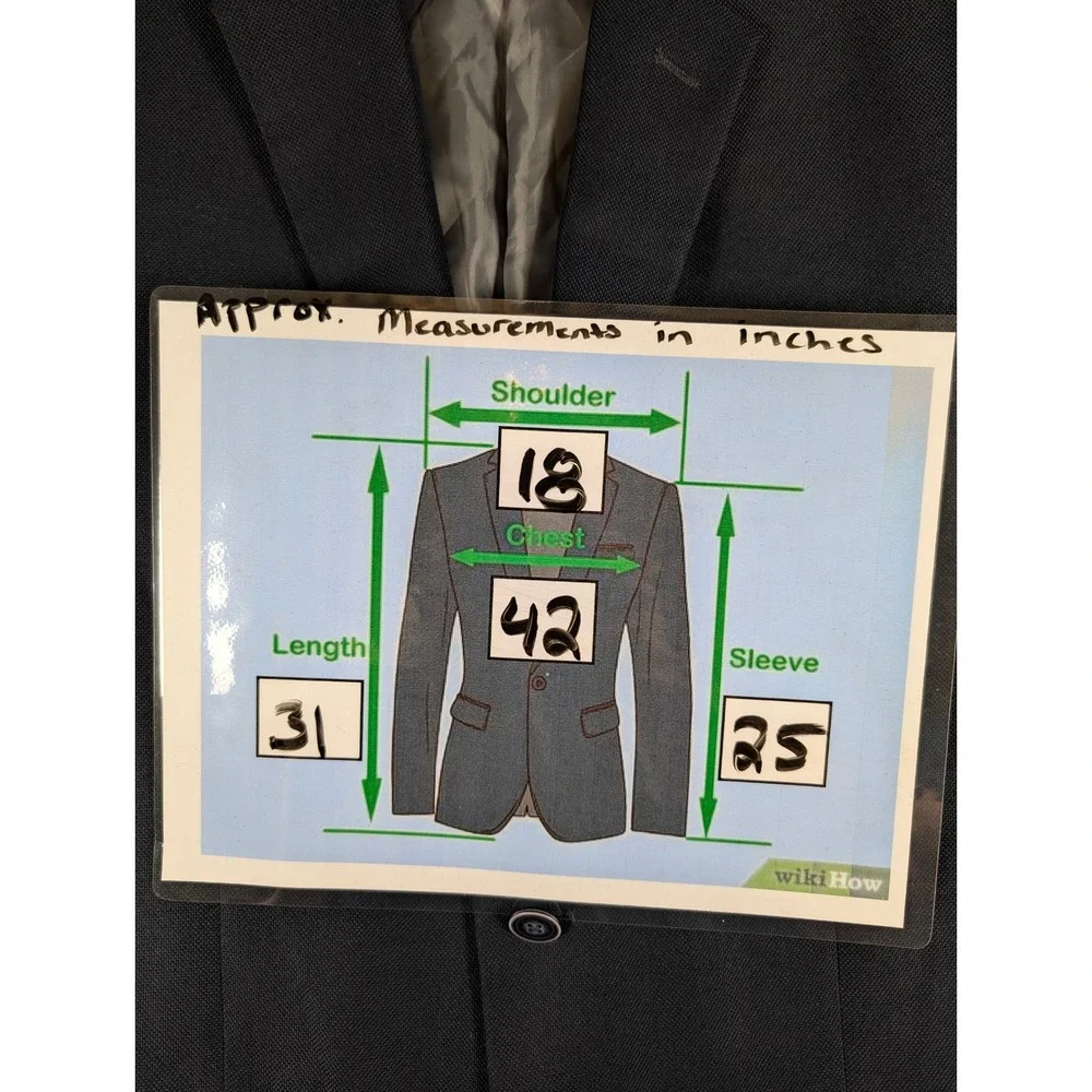IZOD Mens Charcoal Navy Two Button Textured Blazer Sport Coat 40R Side Vent